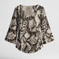 African Wild Animal Skins Kimono Sleeve Blouse Snake and Crocodile Mix Skin