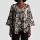 African Wild Animal Skins Kimono Sleeve Blouse Snake and Crocodile Mix Skin