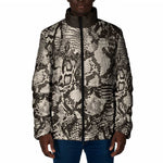 African Wild Animal Skins Padded Jacket Snake and Crocodile Mix Skin