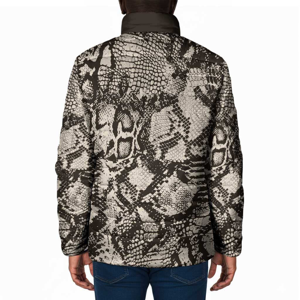 African Wild Animal Skins Padded Jacket Snake and Crocodile Mix Skin