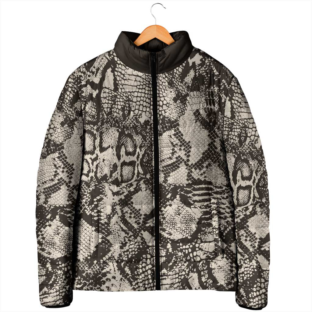 African Wild Animal Skins Padded Jacket Snake and Crocodile Mix Skin