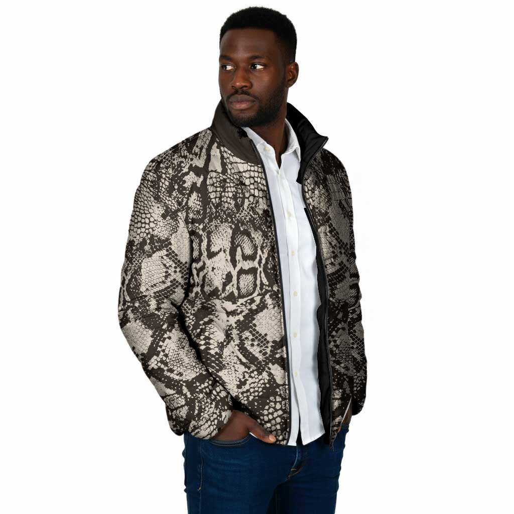 African Wild Animal Skins Padded Jacket Snake and Crocodile Mix Skin