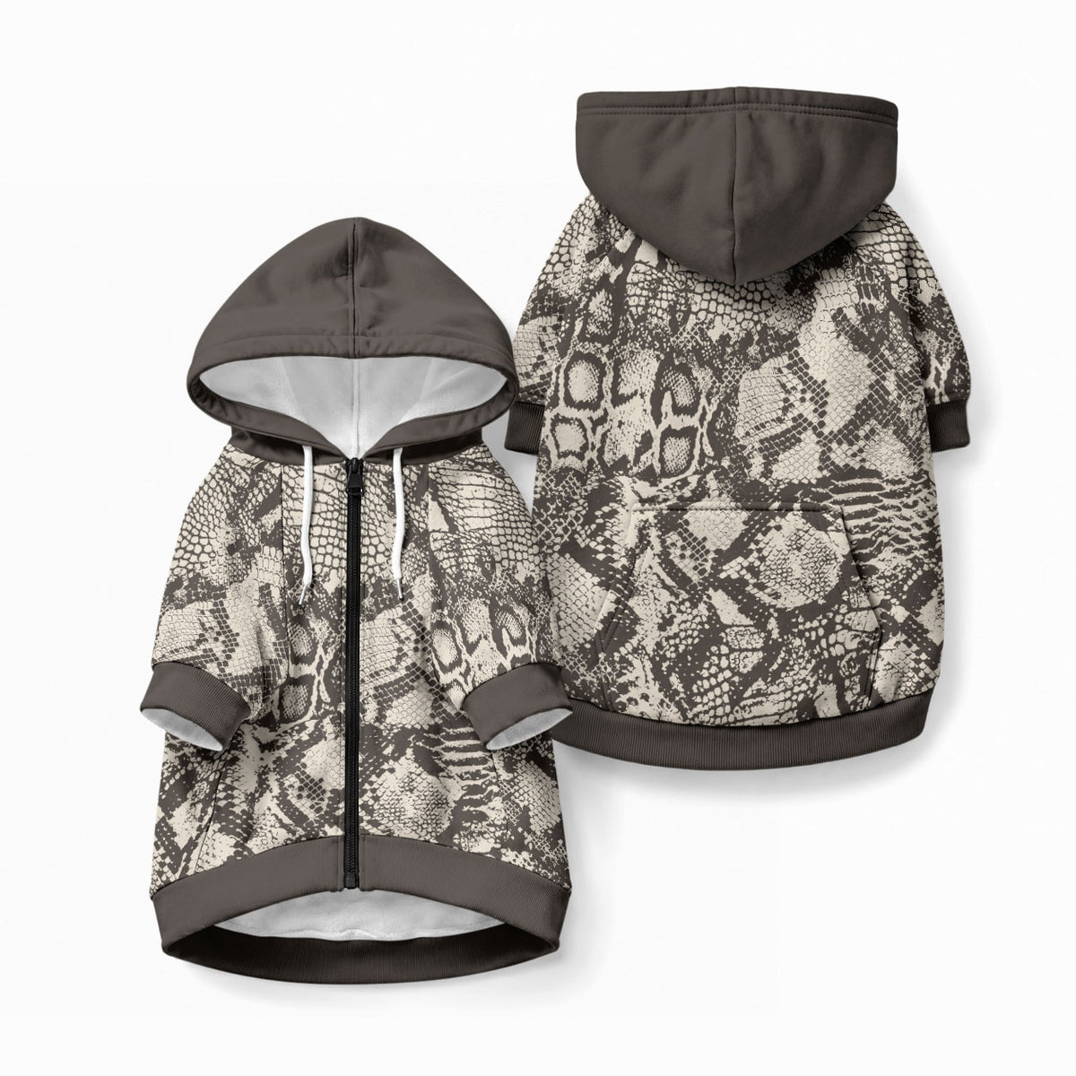 African Wild Animal Skins Pet Hoodie Snake and Crocodile Mix Skin