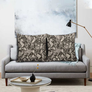 African Wild Animal Skins Pillow Cover Snake and Crocodile Mix Skin