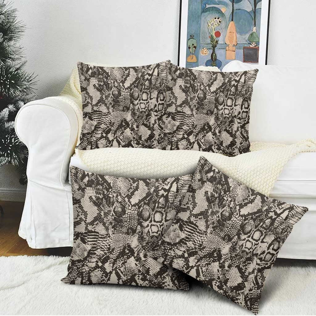 African Wild Animal Skins Pillow Cover Snake and Crocodile Mix Skin