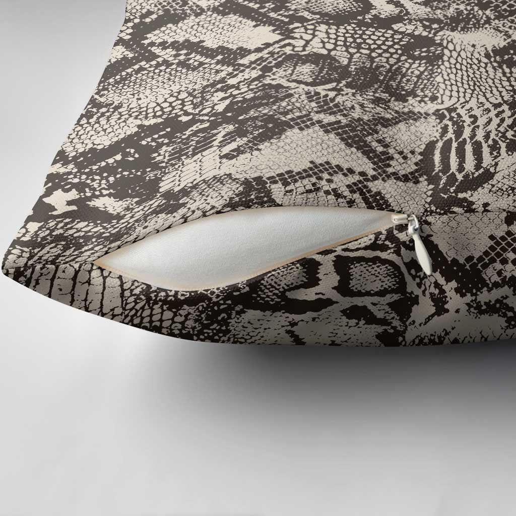 African Wild Animal Skins Pillow Cover Snake and Crocodile Mix Skin
