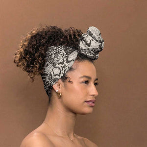 African Wild Animal Skins Simple Headwrap Snake and Crocodile Mix Skin