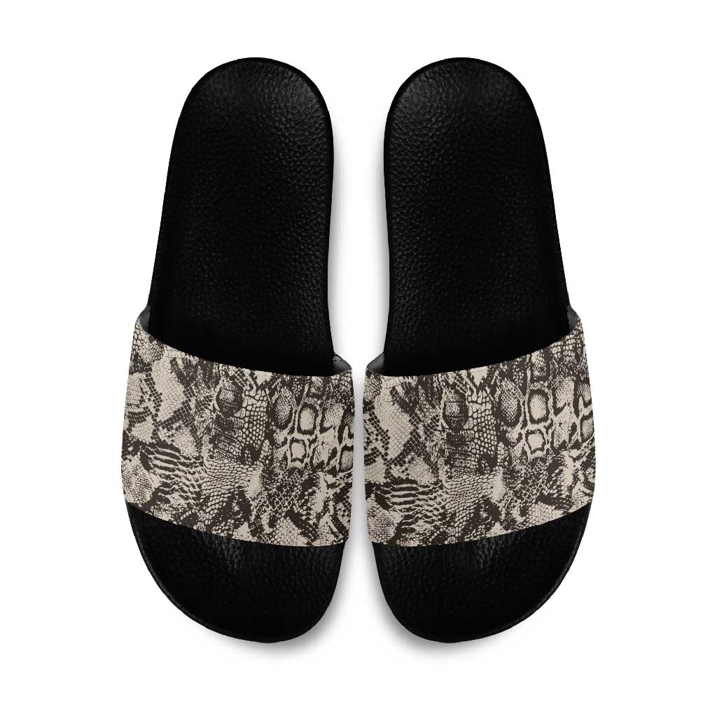 African Wild Animal Skins Slide Sandals Snake and Crocodile Mix Skin
