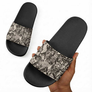 African Wild Animal Skins Slide Sandals Snake and Crocodile Mix Skin