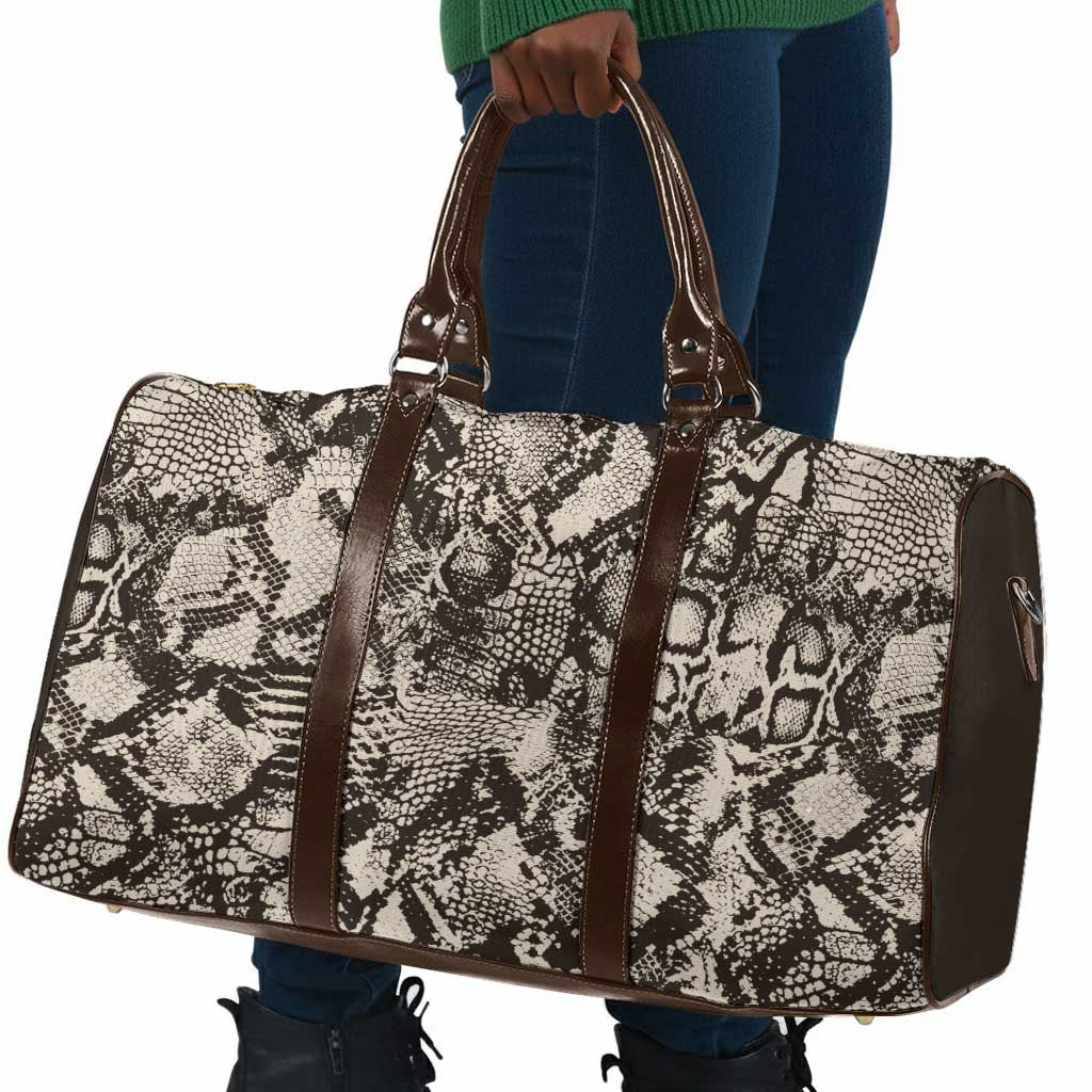 African Wild Animal Skins Travel Bag Snake and Crocodile Mix Skin