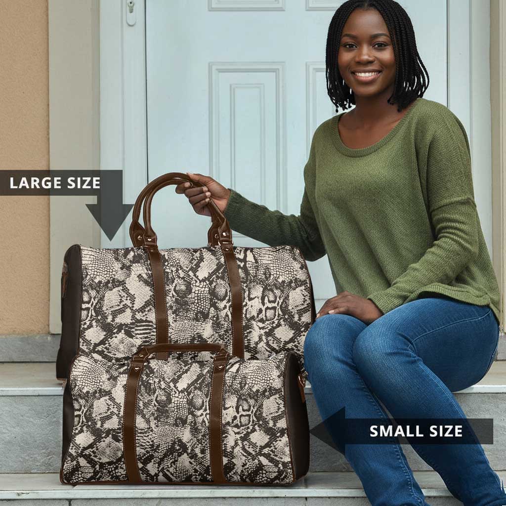 African Wild Animal Skins Travel Bag Snake and Crocodile Mix Skin
