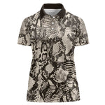African Wild Animal Skins Women Polo Shirt Snake and Crocodile Mix Skin - African Pride