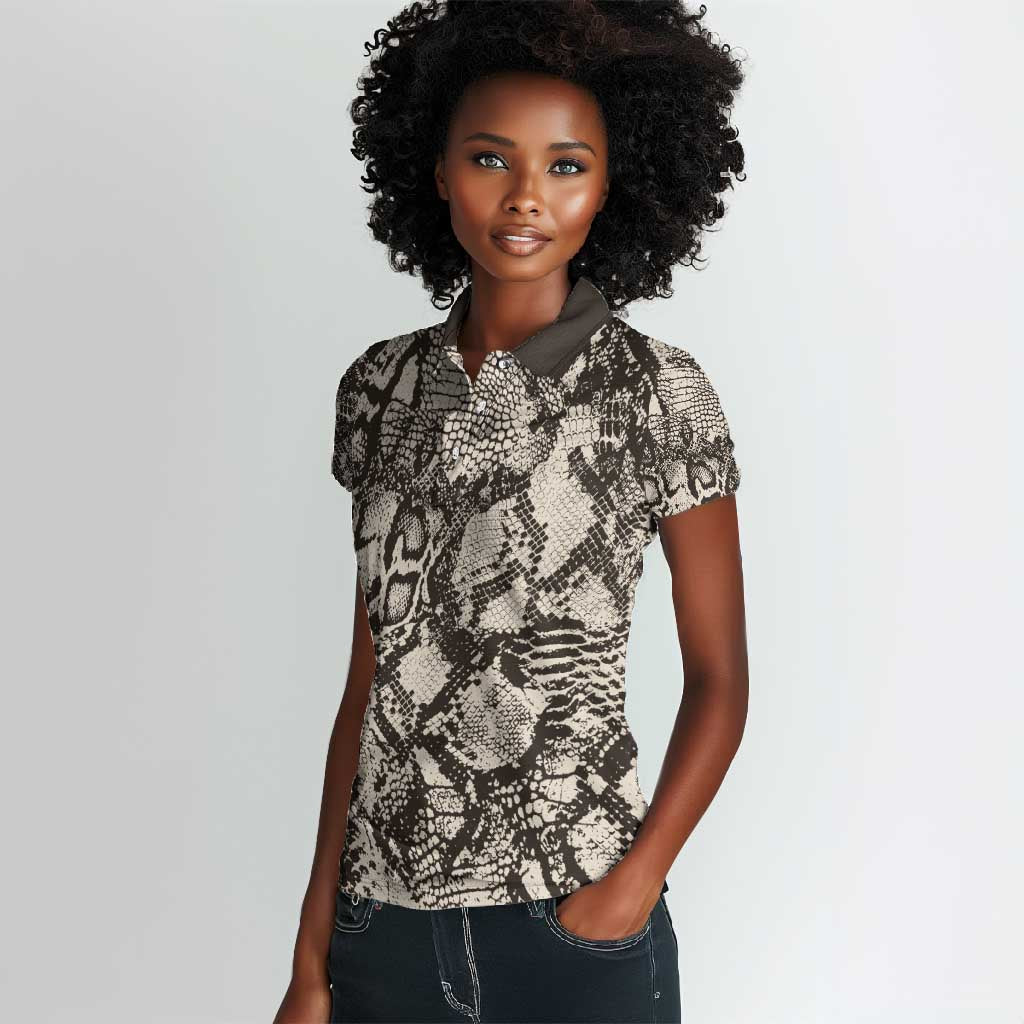 African Wild Animal Skins Women Polo Shirt Snake and Crocodile Mix Skin - African Pride
