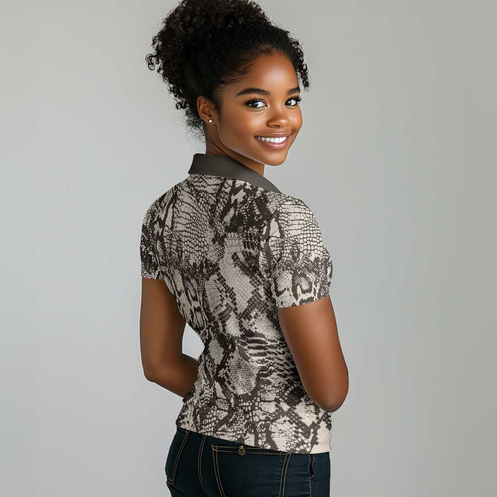 African Wild Animal Skins Women Polo Shirt Snake and Crocodile Mix Skin - African Pride