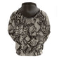 African Wild Animal Skins Zip Hoodie Snake and Crocodile Mix Skin - African Pride