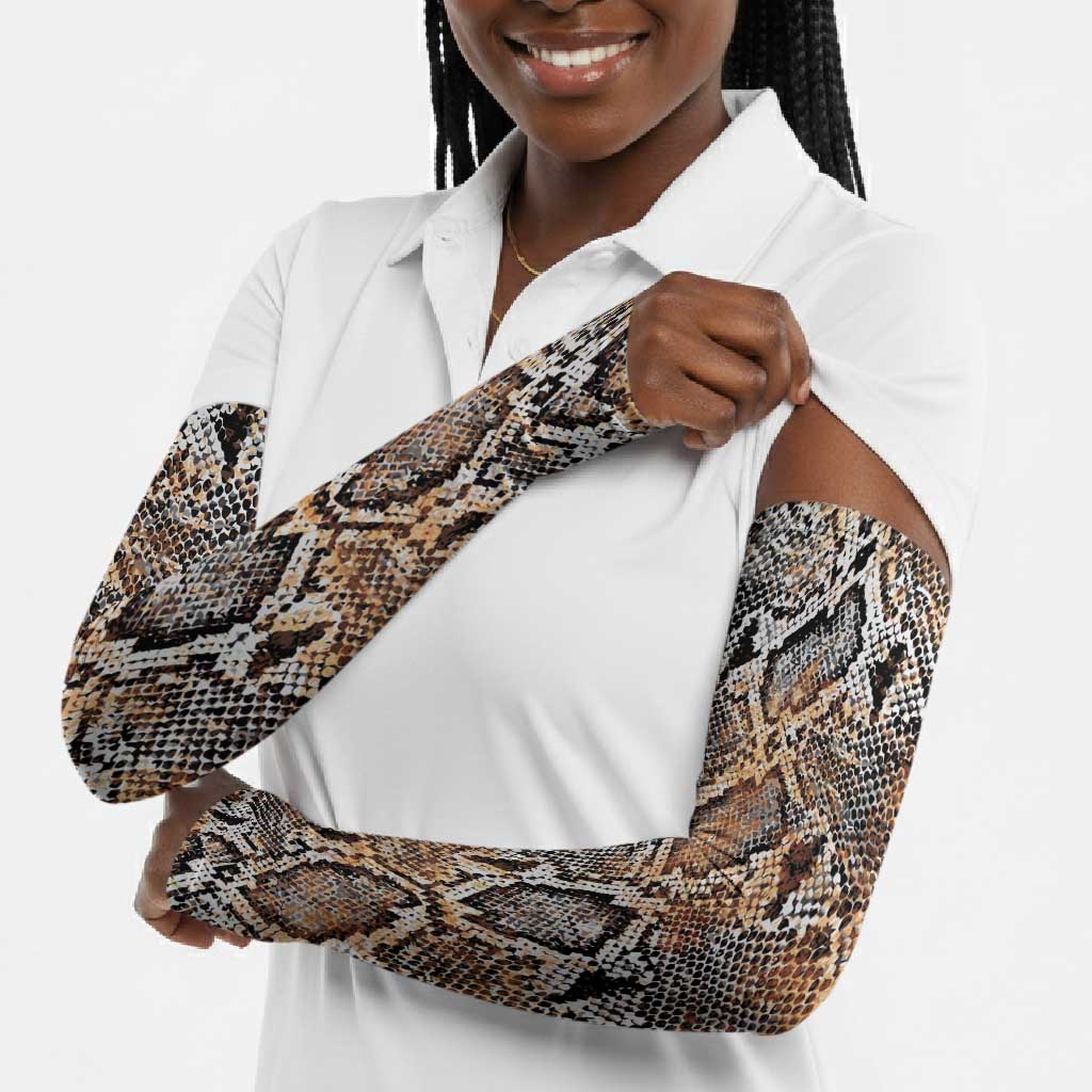 African Wild Animal Skins Arm Sleeves Vintage Snake Skin Pattern