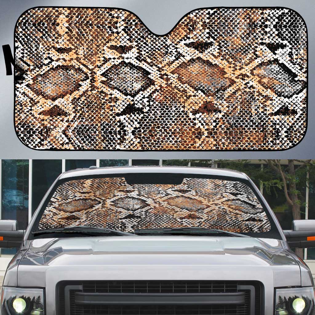 African Wild Animal Skins Auto Sun Shade Vintage Snake Skin Pattern