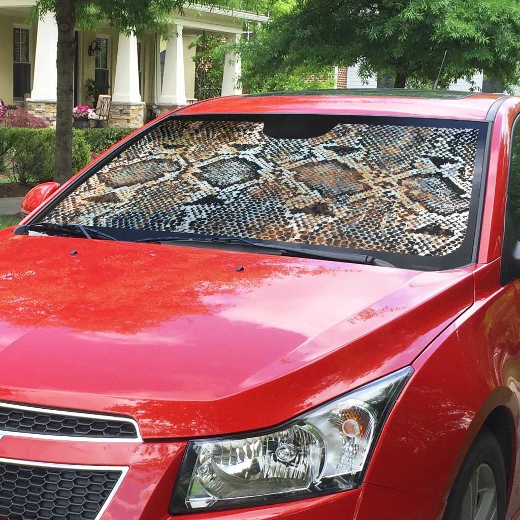 African Wild Animal Skins Auto Sun Shade Vintage Snake Skin Pattern