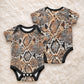 African Wild Animal Skins Baby Onesie Vintage Snake Skin Pattern