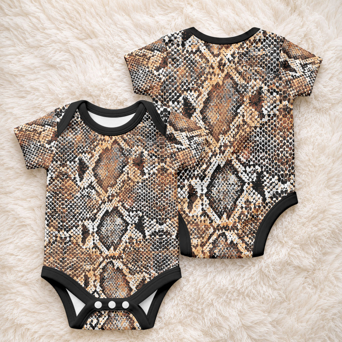 African Wild Animal Skins Baby Onesie Vintage Snake Skin Pattern