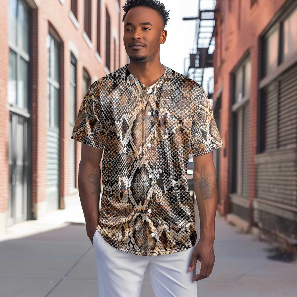 African Wild Animal Skins Baseball Jersey Vintage Snake Skin Pattern - African Pride