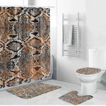 African Wild Animal Skins Bathroom Set Vintage Snake Skin Pattern