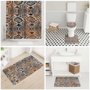 African Wild Animal Skins Bathroom Set Vintage Snake Skin Pattern