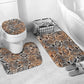 African Wild Animal Skins Bathroom Set Vintage Snake Skin Pattern