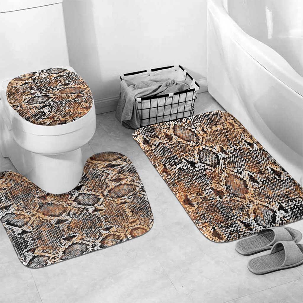 African Wild Animal Skins Bathroom Set Vintage Snake Skin Pattern