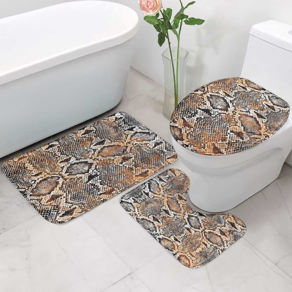 African Wild Animal Skins Bathroom Set Vintage Snake Skin Pattern