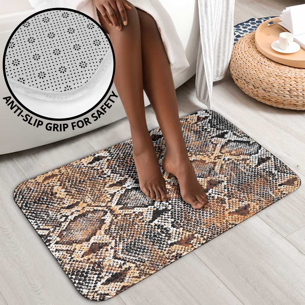 African Wild Animal Skins Bathroom Set Vintage Snake Skin Pattern