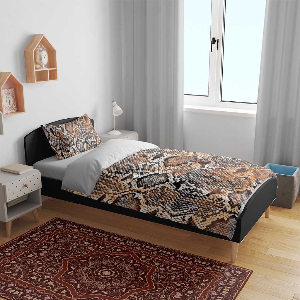 African Wild Animal Skins Bedding Set Vintage Snake Skin Pattern - African Pride