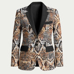 African Wild Animal Skins Blazer Vintage Snake Skin Pattern