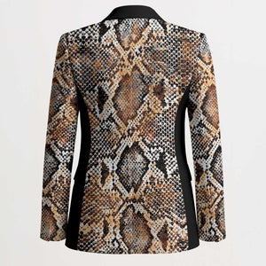 African Wild Animal Skins Blazer Vintage Snake Skin Pattern