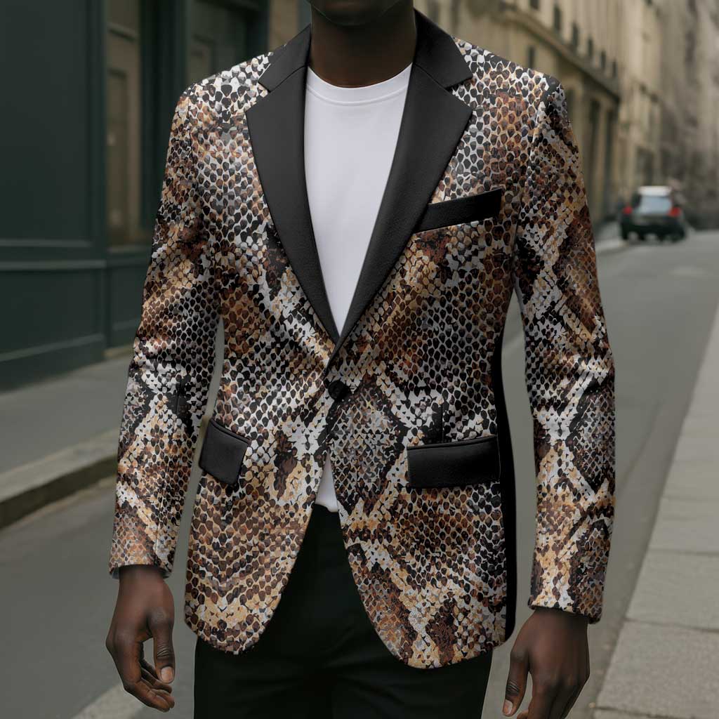 African Wild Animal Skins Blazer Vintage Snake Skin Pattern