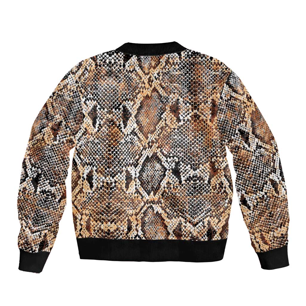 African Wild Animal Skins Bomber Jacket Vintage Snake Skin Pattern - African Pride