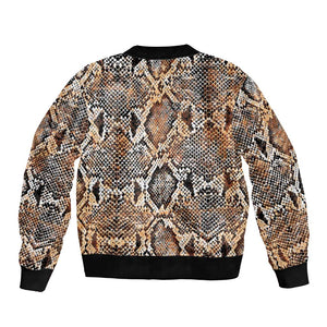 African Wild Animal Skins Bomber Jacket Vintage Snake Skin Pattern - African Pride