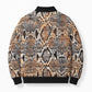 African Wild Animal Skins Bomber Puffer Jacket Vintage Snake Skin Pattern