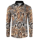 African Wild Animal Skins Button Sweatshirt Vintage Snake Skin Pattern