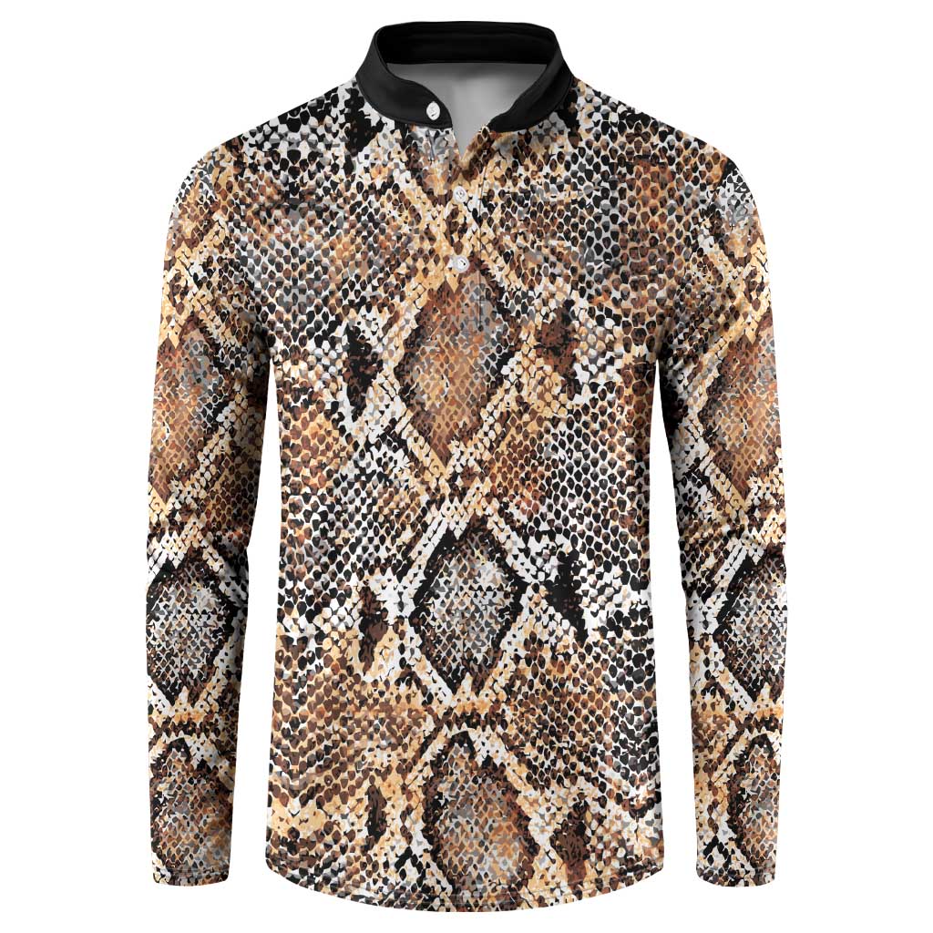 African Wild Animal Skins Button Sweatshirt Vintage Snake Skin Pattern