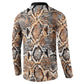 African Wild Animal Skins Button Sweatshirt Vintage Snake Skin Pattern