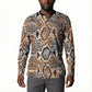 African Wild Animal Skins Button Sweatshirt Vintage Snake Skin Pattern