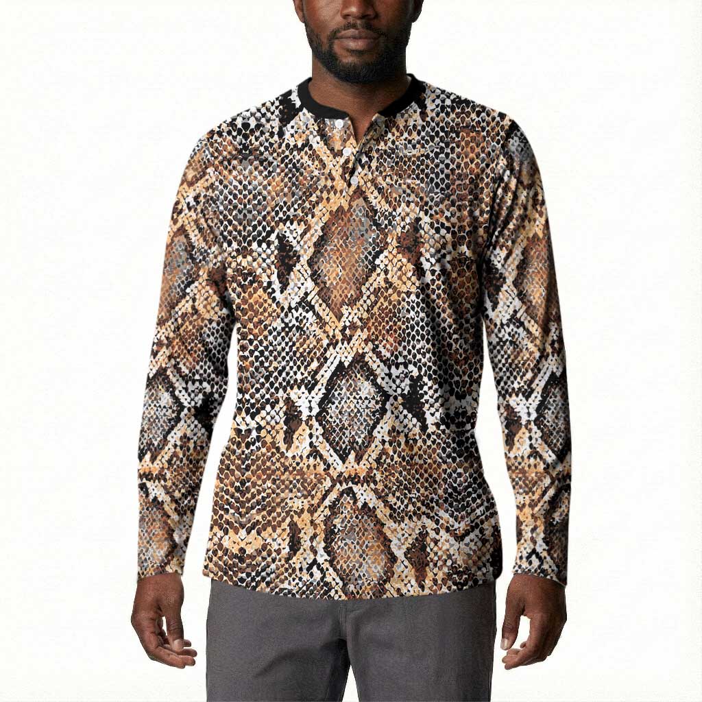 African Wild Animal Skins Button Sweatshirt Vintage Snake Skin Pattern