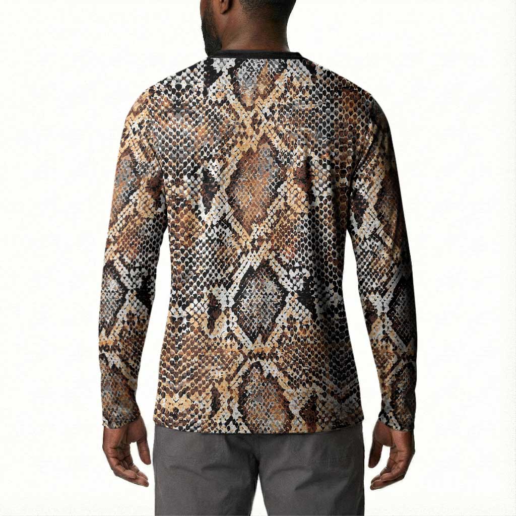 African Wild Animal Skins Button Sweatshirt Vintage Snake Skin Pattern
