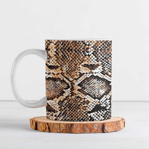 African Wild Animal Skins Ceramic Mug Vintage Snake Skin Pattern
