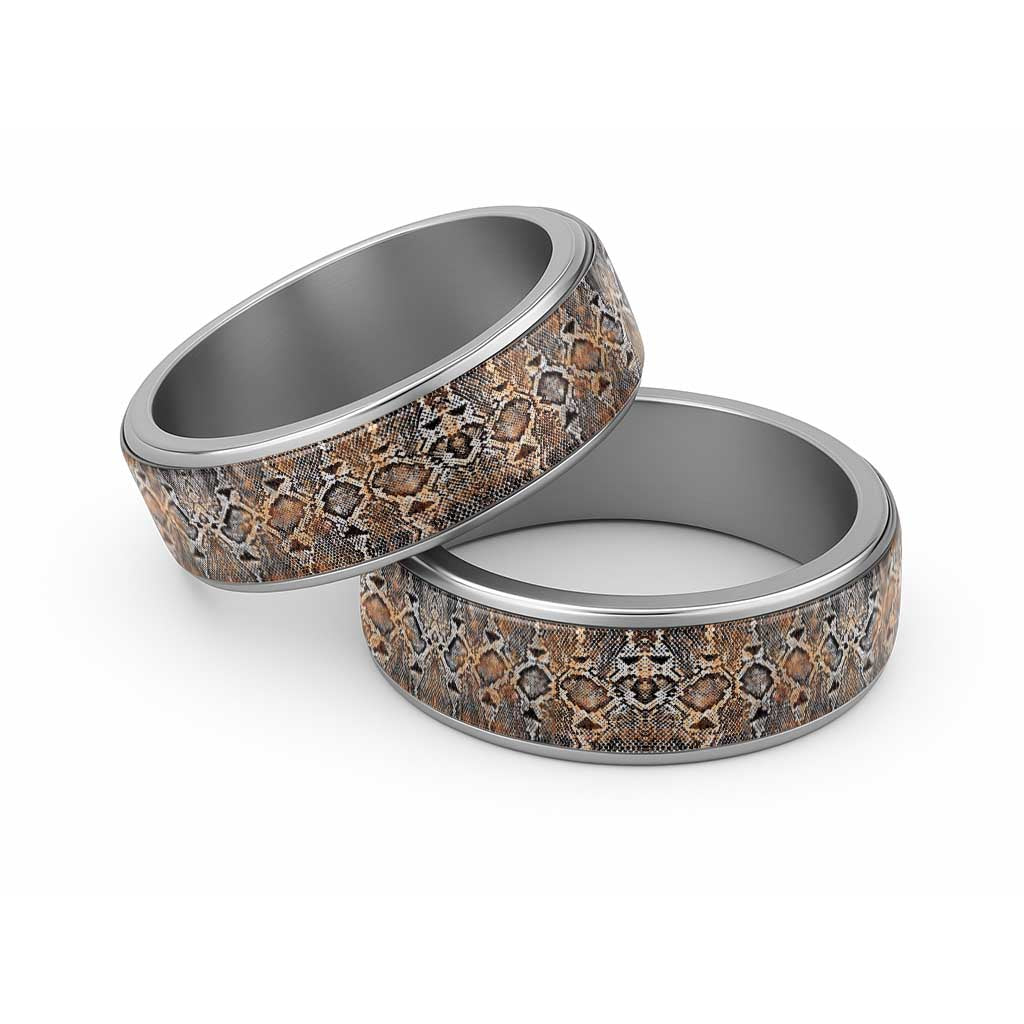 African Wild Animal Skins Classic Ring Vintage Snake Skin Pattern - African Pride