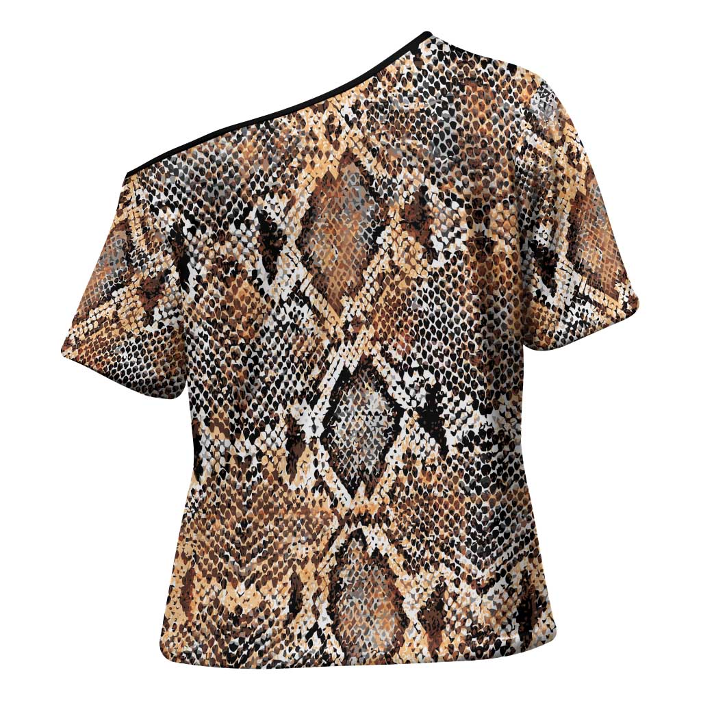 African Wild Animal Skins Cross Shoulder Shirt Vintage Snake Skin Pattern