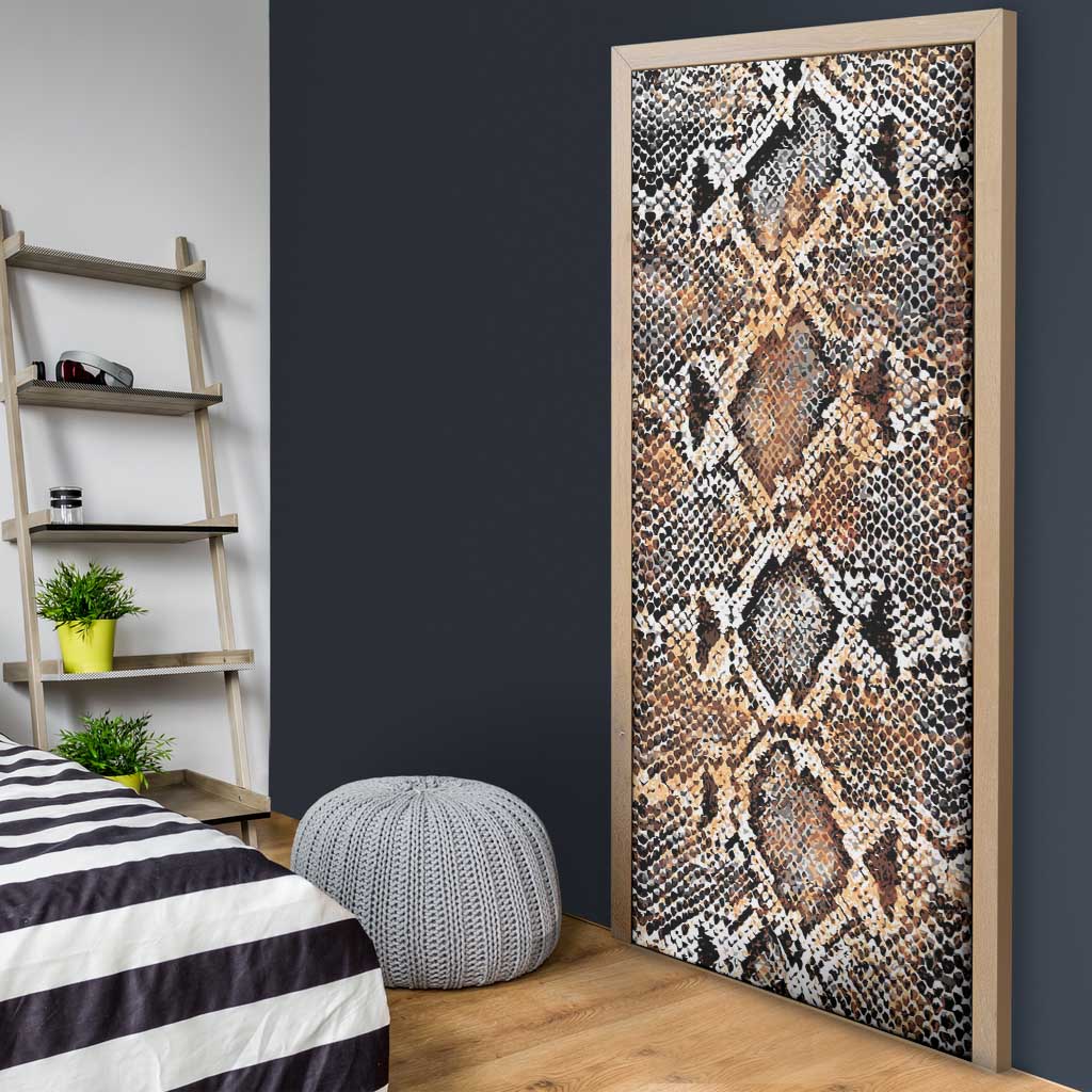 African Wild Animal Skins Door Cover Vintage Snake Skin Pattern