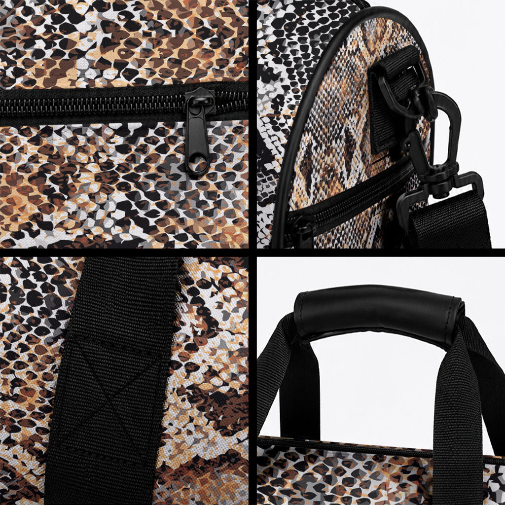 African Wild Animal Skins Duffle Bag Vintage Snake Skin Pattern