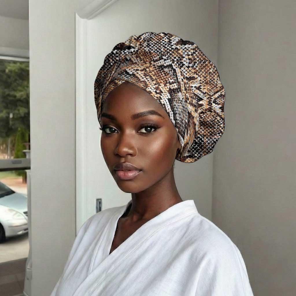 African Wild Animal Skins Easy Headwrap Vintage Snake Skin Pattern